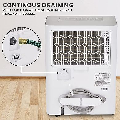 Ivation 3,000 Sq. Ft Energy Star Dehumidifier with Hose Connector, Humidity Control & Auto Shutoff
