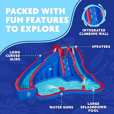 Sunny & Fun Inflatable Water Slide & Blow up Pool, Kids Water Park for Backyard