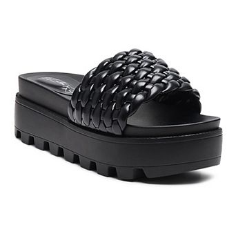 London Rag Sundae Women's Woven Platform Slide Sandals