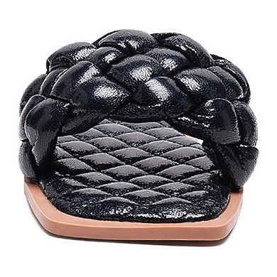 London Rag Marcue Women's Woven Slide Sandals