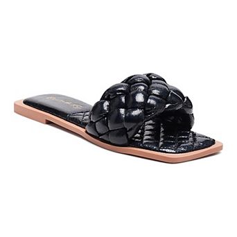 London Rag Marcue Women's Woven Slide Sandals