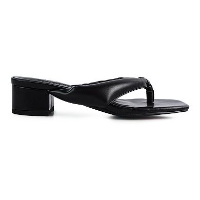 London Rag Memestar Women's Low Heel Thong Sandals
