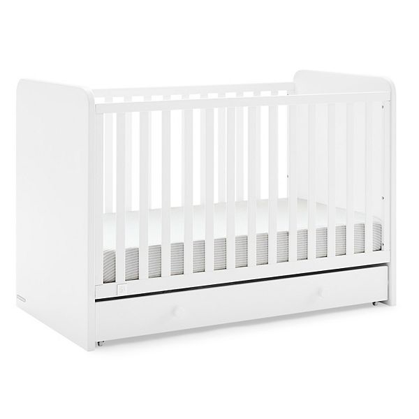 BabyGap by Delta Children Graham 4-in-1 Convertible Crib with Storage Drawer - Greenguard Gold Certified - Bianca White