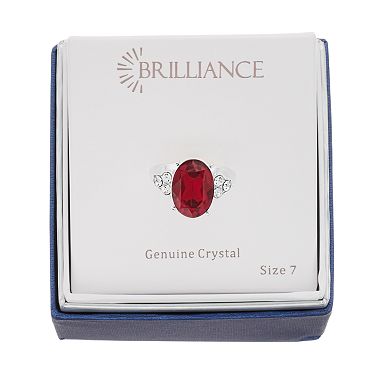 Brilliance Red Crystal Oval Ring