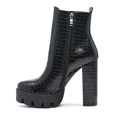London Rag Beatriz Women's Block Heel Ankle Boots