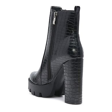 London Rag Beatriz Women's Block Heel Ankle Boots