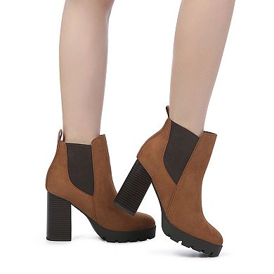 London Rag Sonia Women's Block Heel Chelsea Boots