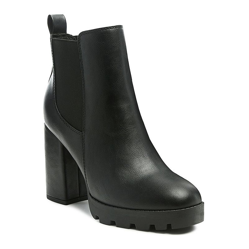 London Rag Sonia Womens Block Heel Chelsea Boots, Size: 10, Black
