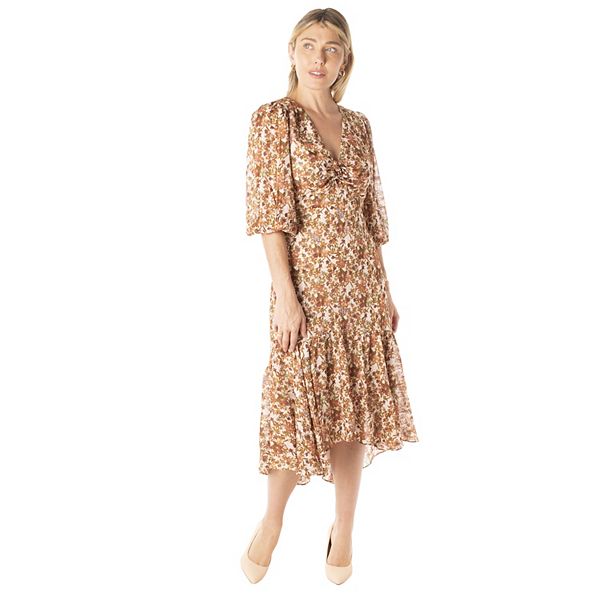 Women's Taylor Dress Ruffled Floral Midi Dress