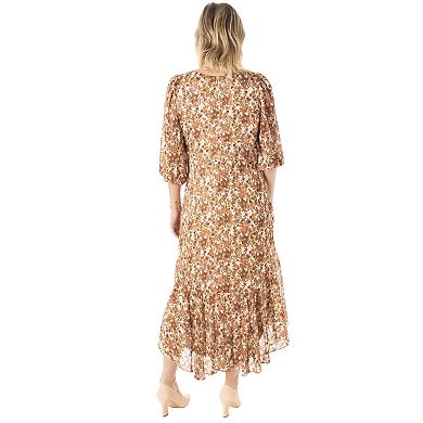 Women's Taylor Ruffled Floral Midi Dress