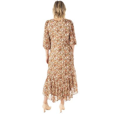 Women's Taylor Dress Ruffled Floral Midi Dress