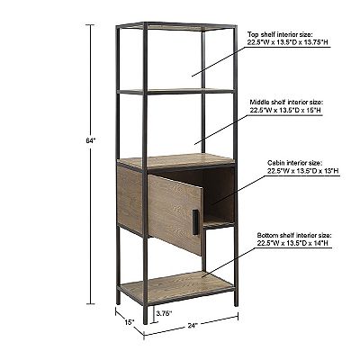 Madison Park Pagosa 3-Shelf Bookcase & Lower Storage Cabinet Set