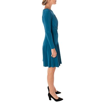 Women's Taylor Dress Long Sleeve Side Knot A-Line Midi Dress