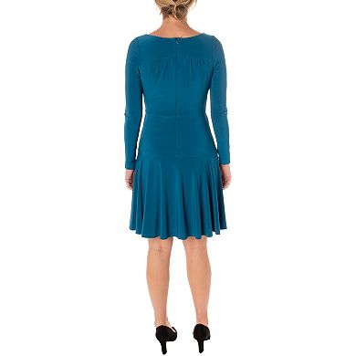 Women's Taylor Dress Long Sleeve Side Knot A-Line Midi Dress