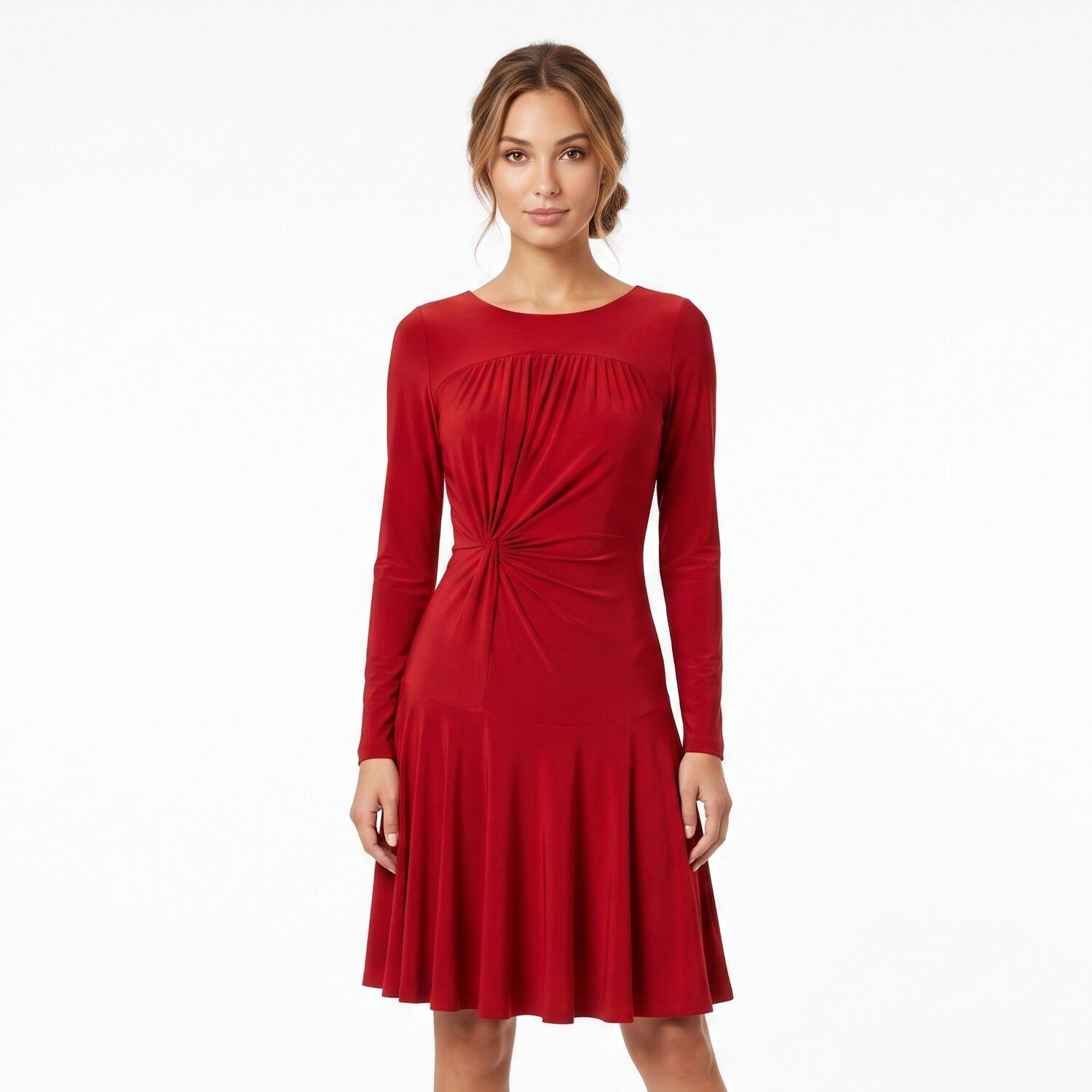 Женские платья Taylor Long Sleeve Side Knot A-Line Midi Dress