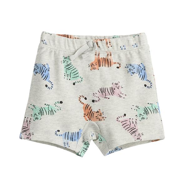 Babyhug French Terry Knit Knee Length Shorts with Abstract Print - Multicolour