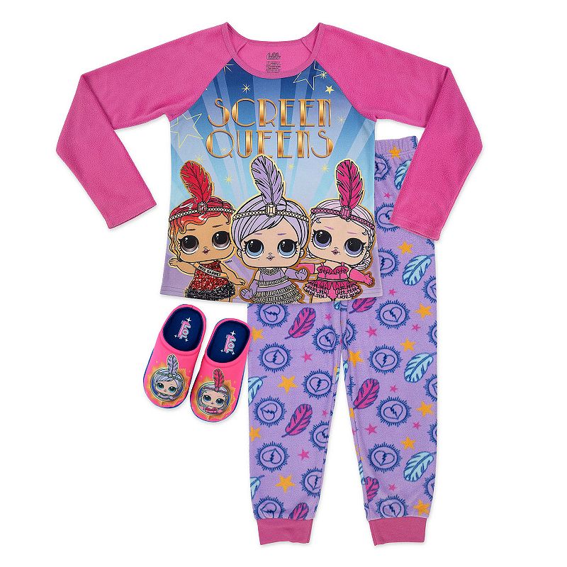 Girls 4-12 L.O.L Surprise! Pajama and Slipper Set, Girls, Size: 4-5, Multi