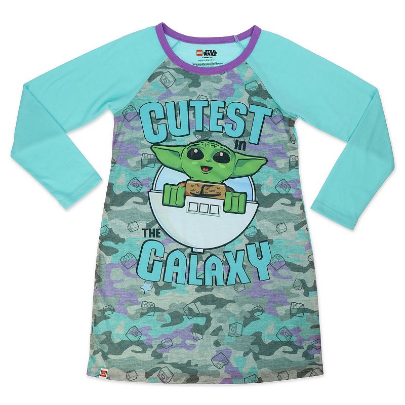 Case of 6 Girls 4-12 LEGO Grogu aka Baby Yoda Dorm Nightgown, Girl's,  Multicolor