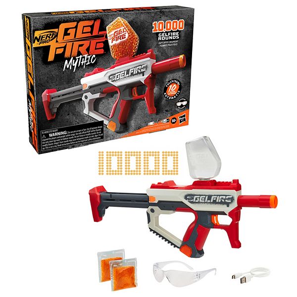 NERF Pro Gelfire Raid Blaster, Fire 5 Rounds at Once, 10,000 Gel Rounds,  800 Round Hopper, Eyewear, Toys for Teens Ages 14 & Up