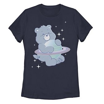 Juniors' Care Bears Bear Hugging Planet Graphic Tee