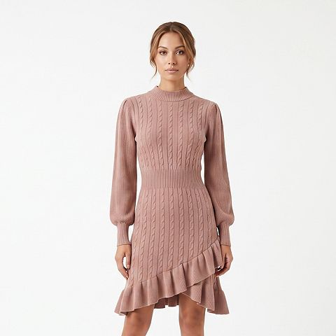 Женские платья Taylor Women's Taylor Ruffled Tulip-Hem Sweaterdress