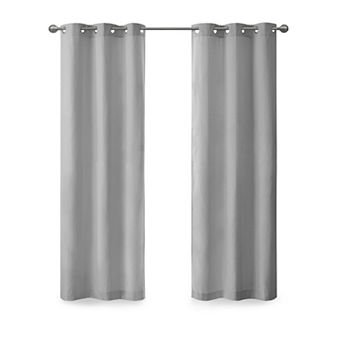 Madison Park Colm 2-Pack Basketweave Room Darkening Grommet Window Curtains