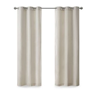Madison Park Colm 2-Pack Basketweave Room Darkening Grommet Window Curtains