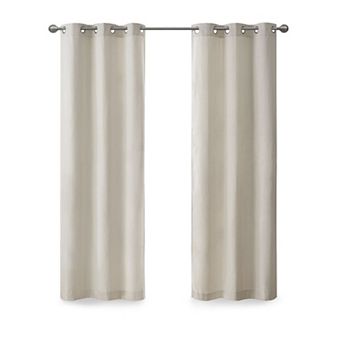 Madison Park Colm 2-Pack Basketweave Room Darkening Grommet Window Curtains