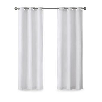 Madison Park Colm 2-Pack Basketweave Room Darkening Grommet Window Curtains