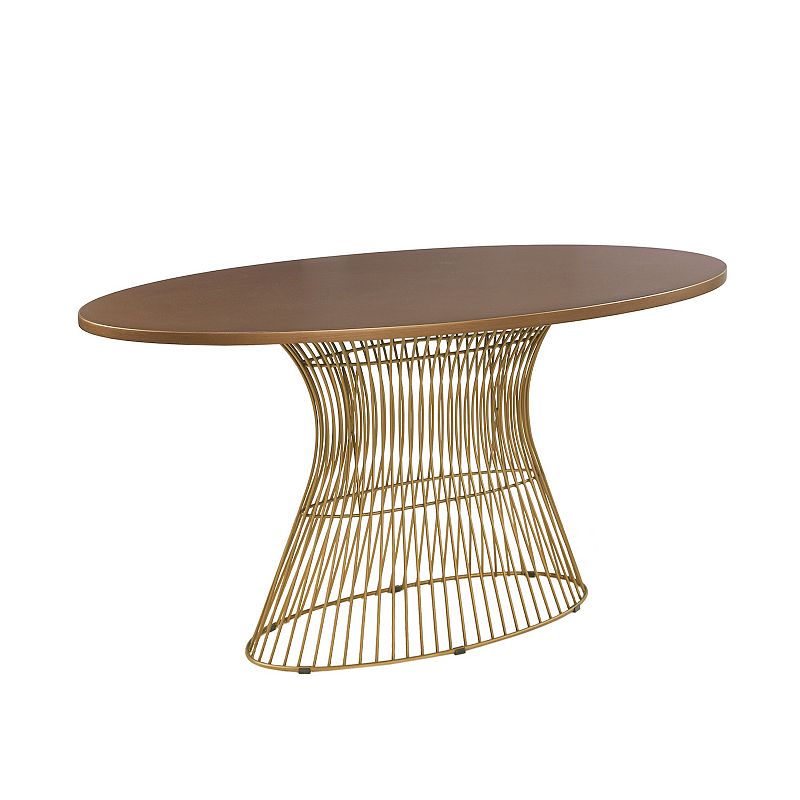 INK+IVY Mercer Oval Dining Table, Gold