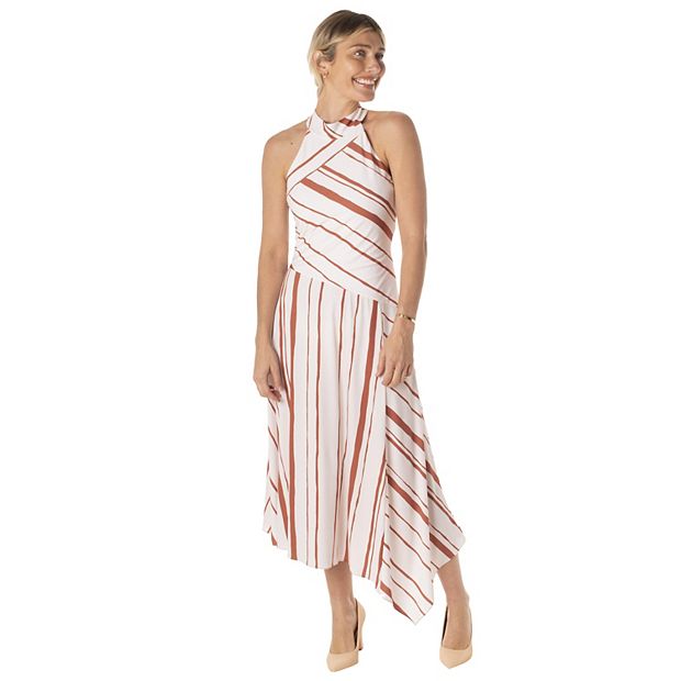 Striped hotsell asymmetrical dress