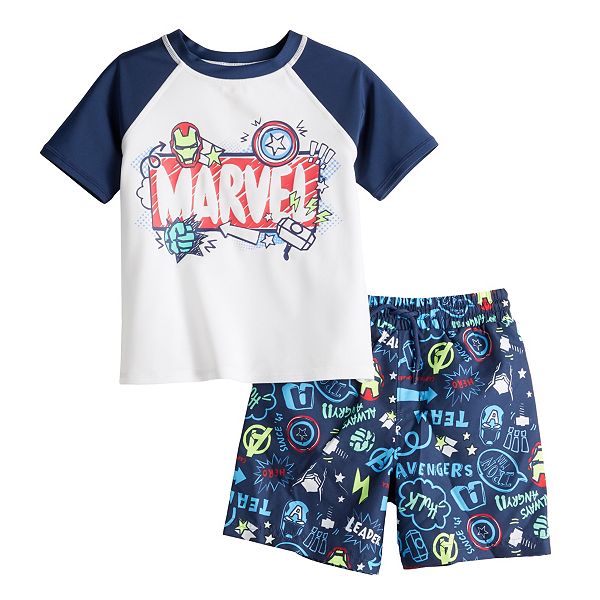 Baby & Toddler Boy Jumping Beans® Marvel Raglan Rash Guard Top & Board
