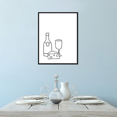 Amanti Art Simply Wine Cheese Framed Canvas Wall Art