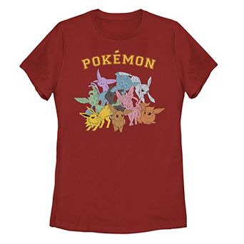 Juniors' Pokémon Group Shot Eeveelutions Graphic Tee