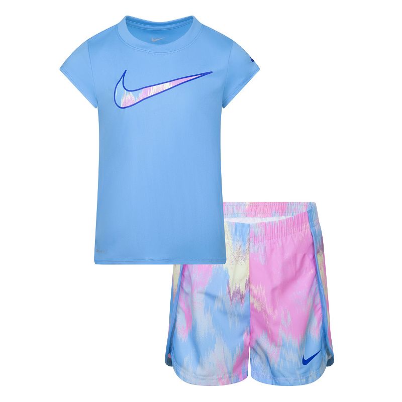 Girl 4-6x Nike Dri-FIT Graphic Tee and Sprinter Set, Girls, Size: 5, Light