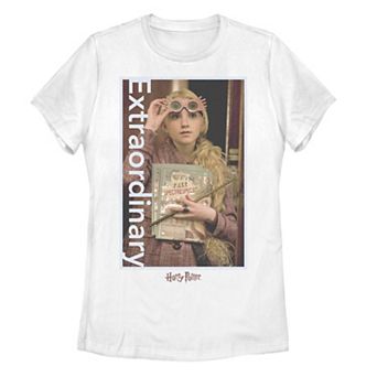 Juniors' Harry Potter: Deathly Hallows 2 Luna Lovegood "Extraordinary" Portrait Graphic Tee