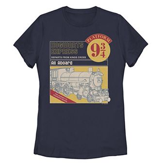 Juniors' Harry Potter: Deathly Hallows 2 "All Aboard Platforms 9 3/4" Hogwarts Express Graphic Tee