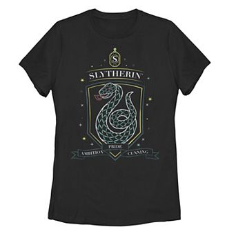 Juniors' Harry Potter: Deathly Hallows 2 Slytherin Stamp "Ambition, Pride, Cunning" Graphic Tee