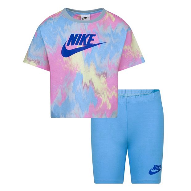 Tie dye nike outlet shorts and crop top