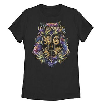 Juniors' Harry Potter: Deathly Hallows 2 Hogwarts Plant Crest Graphic Tee