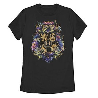 Juniors' Harry Potter: Deathly Hallows 2 Hogwarts Plant Crest Graphic Tee