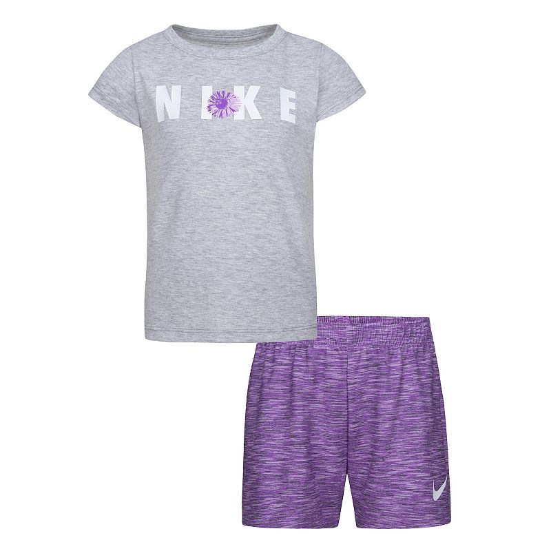 Girls 4-6x Nike Graphic Tee & Space Dye Shorts Set, Girls, Lt Purple