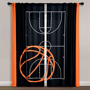Lush Decor Basketball Game Window Curtain Panels
