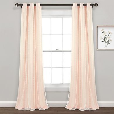 Lush Decor Cottage Polka Dot Sheer Window Curtain Panel
