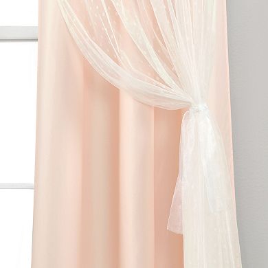 Lush Decor Cottage Polka Dot Sheer Window Curtain Panel