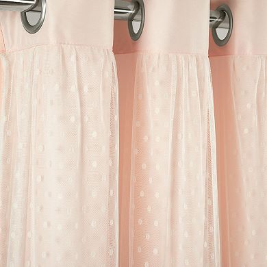 Lush Decor Cottage Polka Dot Sheer Window Curtain Panel