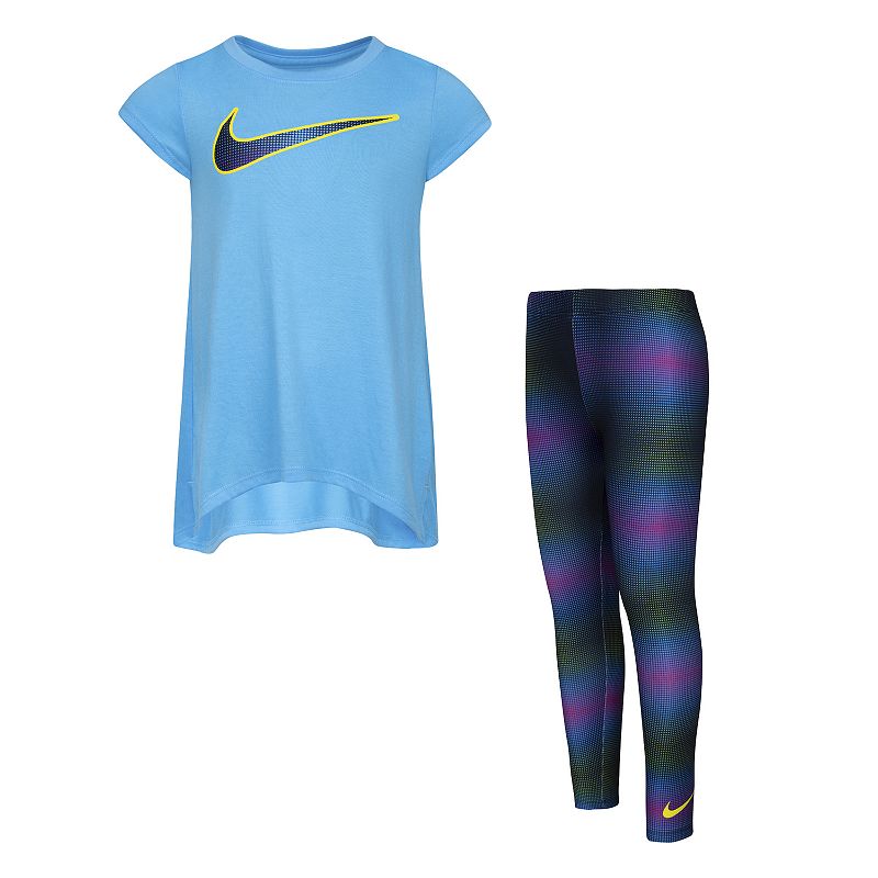 Girl 4-6x Nike Tunic and Printed Leggings Set, Girls, Grey