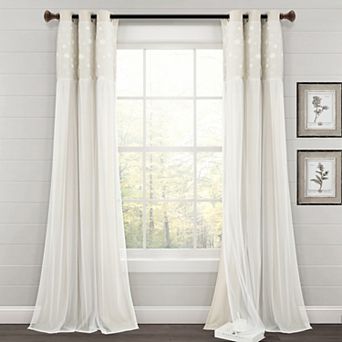 Lush Decor Dylin Flower Embroidery Window Curtain Panel