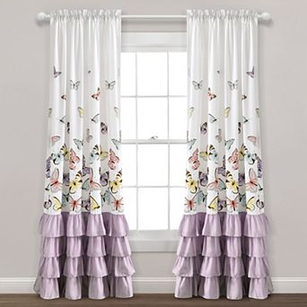 Lush Decor Flutter Butterfly Window Curtain Panels