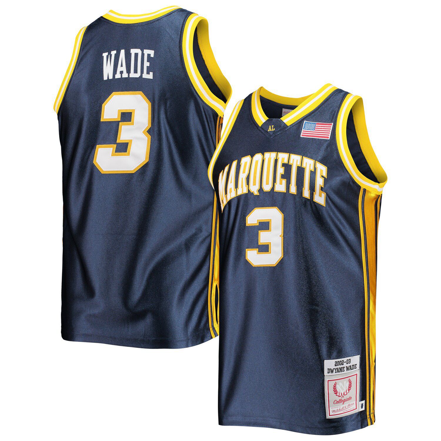 Vintage Marquette Golden Eagles Dwayne Wade Basketball Jersey Authentic Sewn